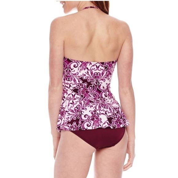 NWT LIZ CLAIBORNE Pattern Bandeau Swimsuit Top Size 14 - Picture 2 of 7